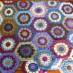 Hexagon granny afghan