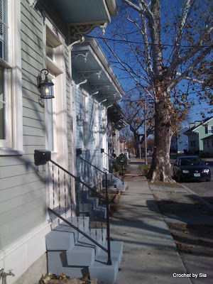 "Street with shotgun houses on it"