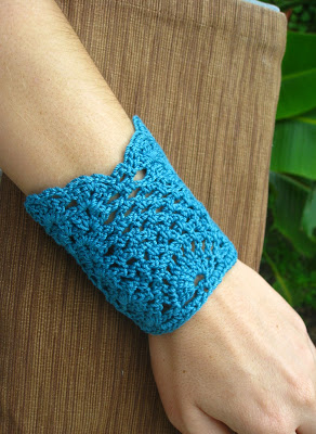 Pineapple crochet lace bracelet on a woman's wrist