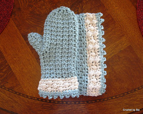 Spa crochet bath mitt and washcloth